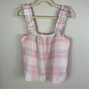 LUSH Cropped Tank Top Plaid. SZ:S